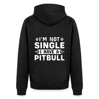 I'm not single I have a pitbull - Unisex Premium Organic Zip Hoodie - black - Back - Nico (187cm)