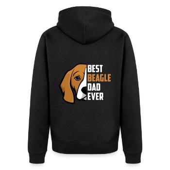 Best Beagle Dad ever - Unisex Premium Organic Zip Hoodie - black - Back - Nico (187cm)