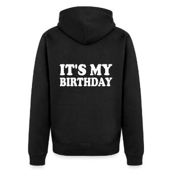 It's my birthday - Veste à capuche bio Premium Unisexe - noir - Dos - Nico (187cm)