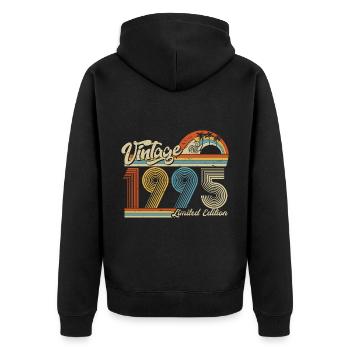 1995 Birthday born in 1995 Retro Vintage - Unisex Premium Organic Zip Hoodie - black - Back - Nico (187cm)