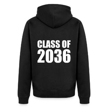 Class of 2036 - Unisex Premium Bio Zip Hoodie - Schwarz - Hinten - Nico (187cm)