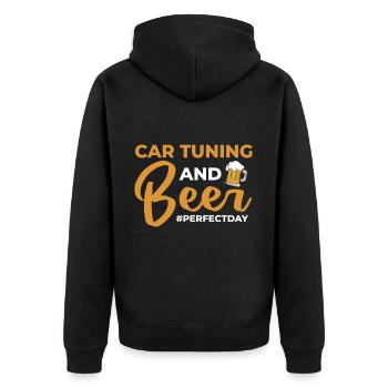 Car Tuning and Beer perfectday Autotuning - Unisex Premium Bio Zip Hoodie - Schwarz - Hinten - Nico (187cm)