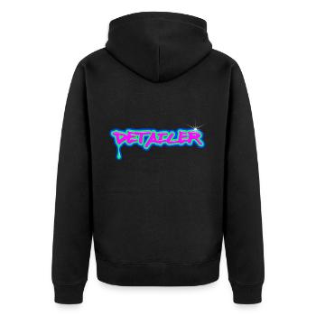 Auto Detailer Autoliebhaber Fahrzeug Aufbereiter - Unisex Premium Bio Zip Hoodie - Schwarz - Hinten - Nico (187cm)