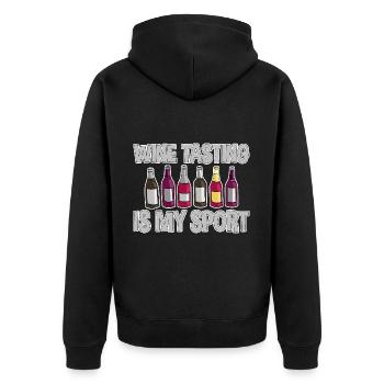 Wine Tasting Is My Sport 2 - Unisex Premium Organic Zip Hoodie - black - Back - Nico (187cm)