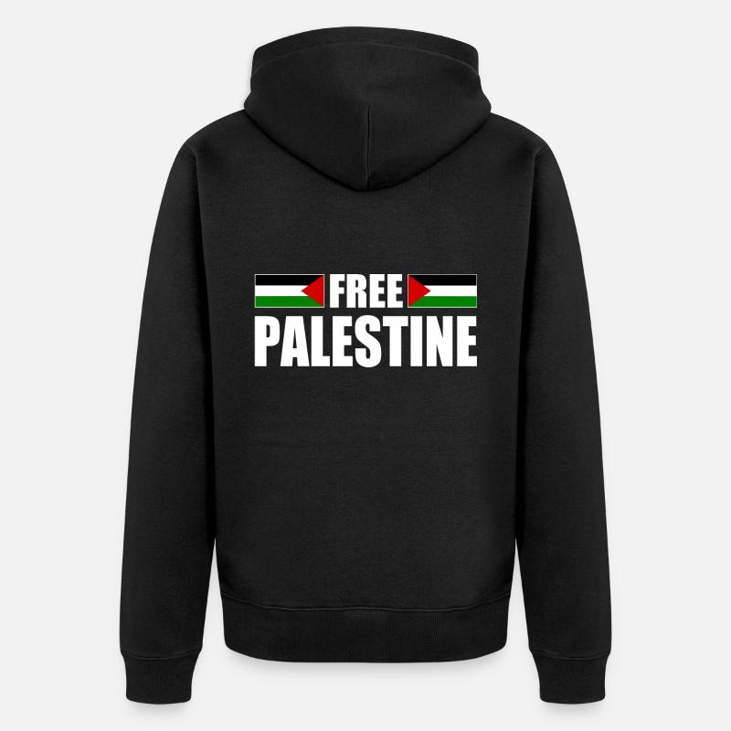Free palestine - Veste à capuche bio Premium Unisexe - noir