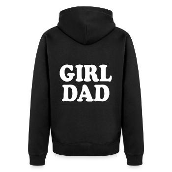 Girl dad - Unisex Premium Bio Zip Hoodie - Schwarz - Hinten - Nico (187cm)
