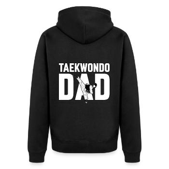 Taekwondo Papa - Veste à capuche bio Premium Unisexe - noir - Dos - Nico (187cm)