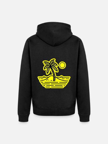 Palm trees symbol island summer - Unisex Premium Organic Zip Hoodie - black