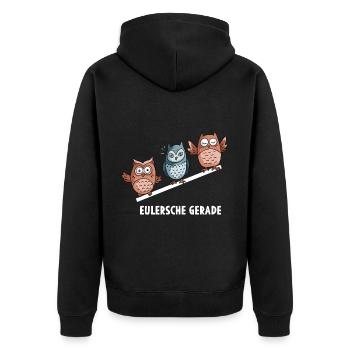 Eulersche Gerade Mathe Eulen Mathematik - Unisex Premium Bio Zip Hoodie - Schwarz - Hinten - Nico (187cm)