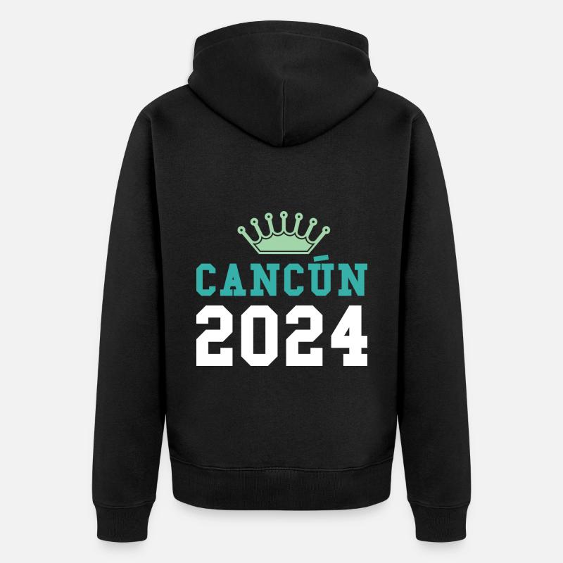 Cancún 2024 Mexique - Veste à capuche bio Premium Unisexe - noir