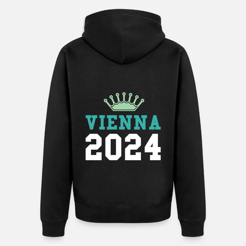 Vienne 2024 Wien Krone - Veste à capuche bio Premium Unisexe - noir