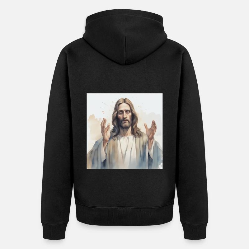Jésus Dieu Messie - Veste à capuche bio Premium Unisexe - noir