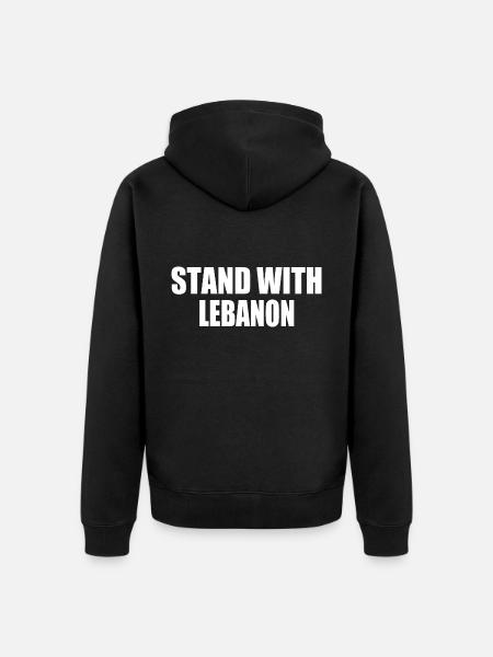 STAND WITH LEBANON - Unisex Premium Organic Zip Hoodie - black