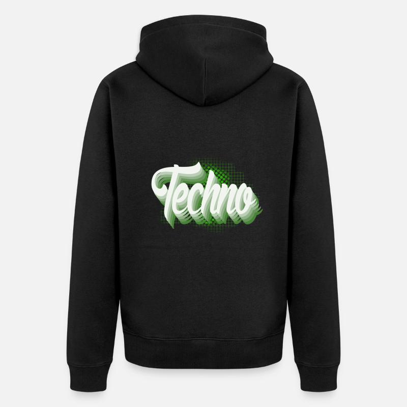 Techno - Veste à capuche bio Premium Unisexe - noir