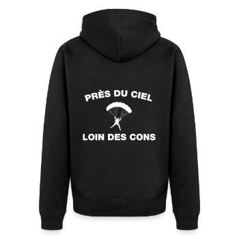 idée cadeau anniversaire amateurs de parapente - Veste à capuche bio Premium Unisexe - noir - Dos - Nico (187cm)