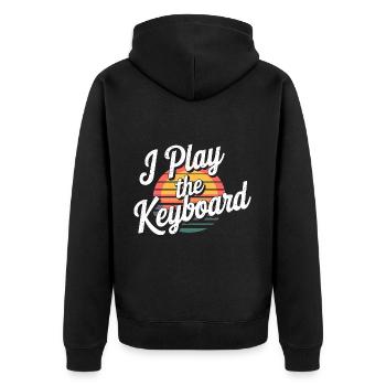 I Play The Keyboard 18 - Unisex Premium Bio Zip Hoodie - Schwarz - Hinten - Nico (187cm)