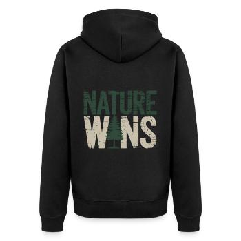 La nature gagne – Déclaration pour les écologistes - Veste à capuche bio Premium Unisexe - noir - Dos - Nico (187cm)