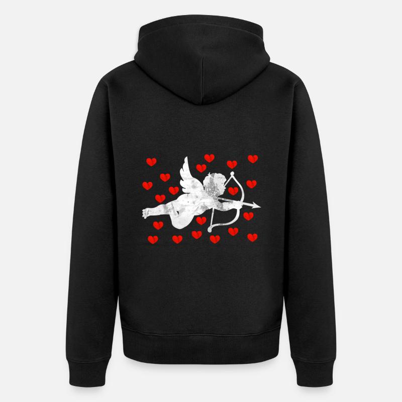 Engel Amor - Unisex Premium Bio Zip Hoodie - Schwarz