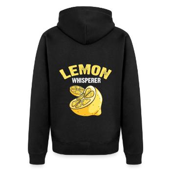 Lemon Design Lemonades Stand Boss Lemon Sale - Unisex Premium Organic Zip Hoodie - black - Back - Nico (187cm)
