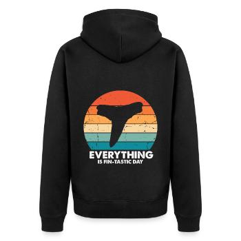 Fossil Archaeology Design Fossils Fossil Hunters - Unisex Premium Organic Zip Hoodie - black - Back - Nico (187cm)