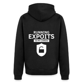 Cybersecurity Design for Hackers and Cyber Security - Unisex Premium Organic Zip Hoodie - black - Back - Nico (187cm)