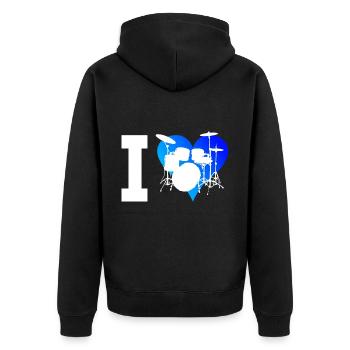 Percussionist Drum Kit Drummer - Unisex Premium Organic Zip Hoodie - black - Back - Nico (187cm)