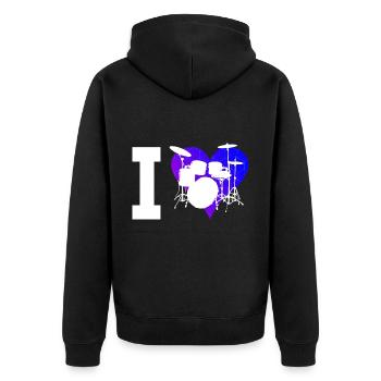 Drums Drummer Drum Kit Women Perkussioni - Unisex Premium Organic Zip Hoodie - black - Back - Nico (187cm)