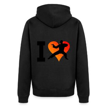Kung Fu Arts Martiaux Femmes Kungfu Hommes Wushu - Veste à capuche bio Premium Unisexe - noir - Dos - Nico (187cm)