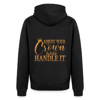 Ajustez votre couronne et manipulez-la 5 - Veste à capuche bio Premium Unisexe - noir - Dos - Nico (187cm)