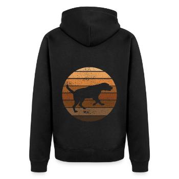 Hund Geschenk Hunde Labrador Haustier Hundehalter - Unisex Premium Bio Zip Hoodie - Schwarz - Hinten - Nico (187cm)