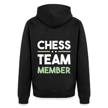 Chess Team - Unisex Premium Organic Zip Hoodie - black - Back - Nico (187cm)