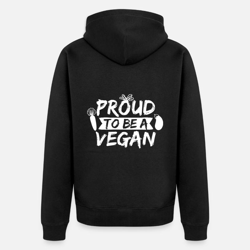 Fier d’être végétalien - Veste à capuche bio Premium Unisexe - noir