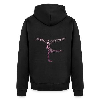 Gymnastik - Unisex Premium Bio Zip Hoodie - Schwarz - Hinten - Nico (187cm)