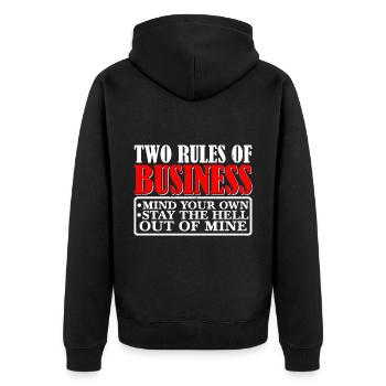 Deux règles de travail, occupez-vous des vôtres 10 - Veste à capuche bio Premium Unisexe - noir - Dos - Nico (187cm)