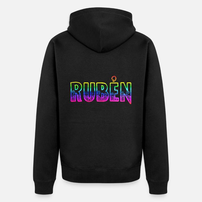 Rubén RS Arc-en-ciel - Veste à capuche bio Premium Unisexe - noir