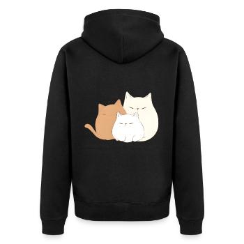 3 chatons - Veste à capuche bio Premium Unisexe - noir - Dos - Nico (187cm)