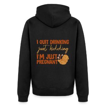 J’ai arrêté de boire, je plaisante, je suis juste enceinte 2 - Veste à capuche bio Premium Unisexe - noir - Dos - Nico (187cm)
