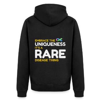 Une maladie rare unique en son genre : sensibiliser le public - Veste à capuche bio Premium Unisexe - noir - Dos - Nico (187cm)