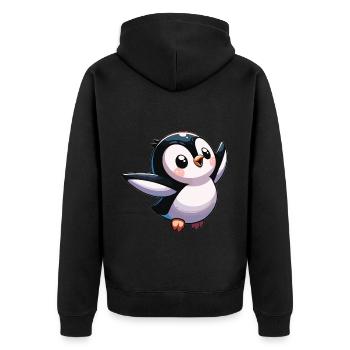 Flying PenguinLittle Penguin Penguin Lover - Unisex Premium Organic Zip Hoodie - black - Back - Nico (187cm)