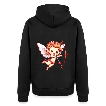 Ange de la Saint-Valentin en amour Cupidon - Veste à capuche bio Premium Unisexe - noir - Dos - Nico (187cm)