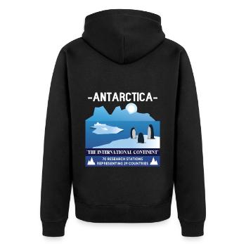 Antarctique - Le continent international - Veste à capuche bio Premium Unisexe - noir - Dos - Nico (187cm)