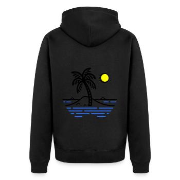 Palm Island - Unisex Premium Organic Zip Hoodie - black - Back - Nico (187cm)
