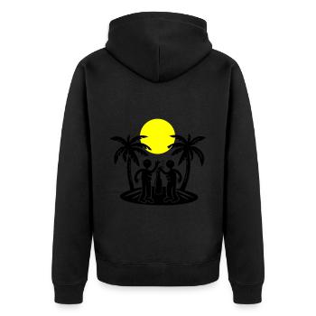 Boire à la fête sur la plage de l’île - Veste à capuche bio Premium Unisexe - noir - Dos - Nico (187cm)