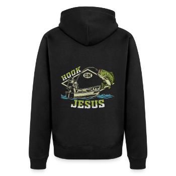 Crochet sur Jésus - Veste à capuche bio Premium Unisexe - noir - Dos - Nico (187cm)