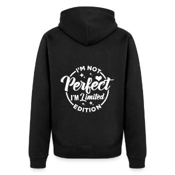 Je ne suis pas parfait, je suis en édition limitée - Veste à capuche bio Premium Unisexe - noir - Dos - Nico (187cm)