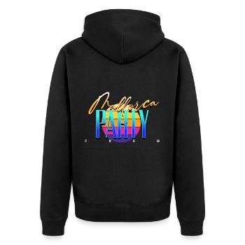 Mallorca Party Crew - Unisex Premium Bio Zip Hoodie - Schwarz - Hinten - Nico (187cm)