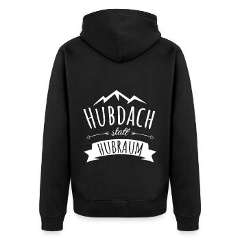 Camping Wohnmobil Van Ausbauen Geschenk Campen - Unisex Premium Bio Zip Hoodie - Schwarz - Hinten - Nico (187cm)