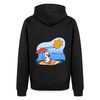 Duck Sunbathing - Unisex Premium Organic Zip Hoodie - black - Back - Nico (187cm)