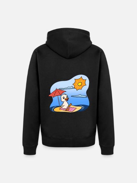 Duck Sunbathing - Unisex Premium Organic Zip Hoodie - black