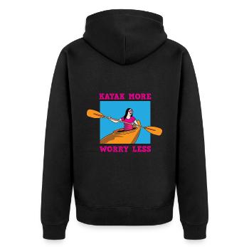 Kayak Boat Canoe Paddle Boat Double Paddle - Unisex Premium Organic Zip Hoodie - black - Back - Nico (187cm)